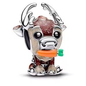 Silver and Brown Dog Charm